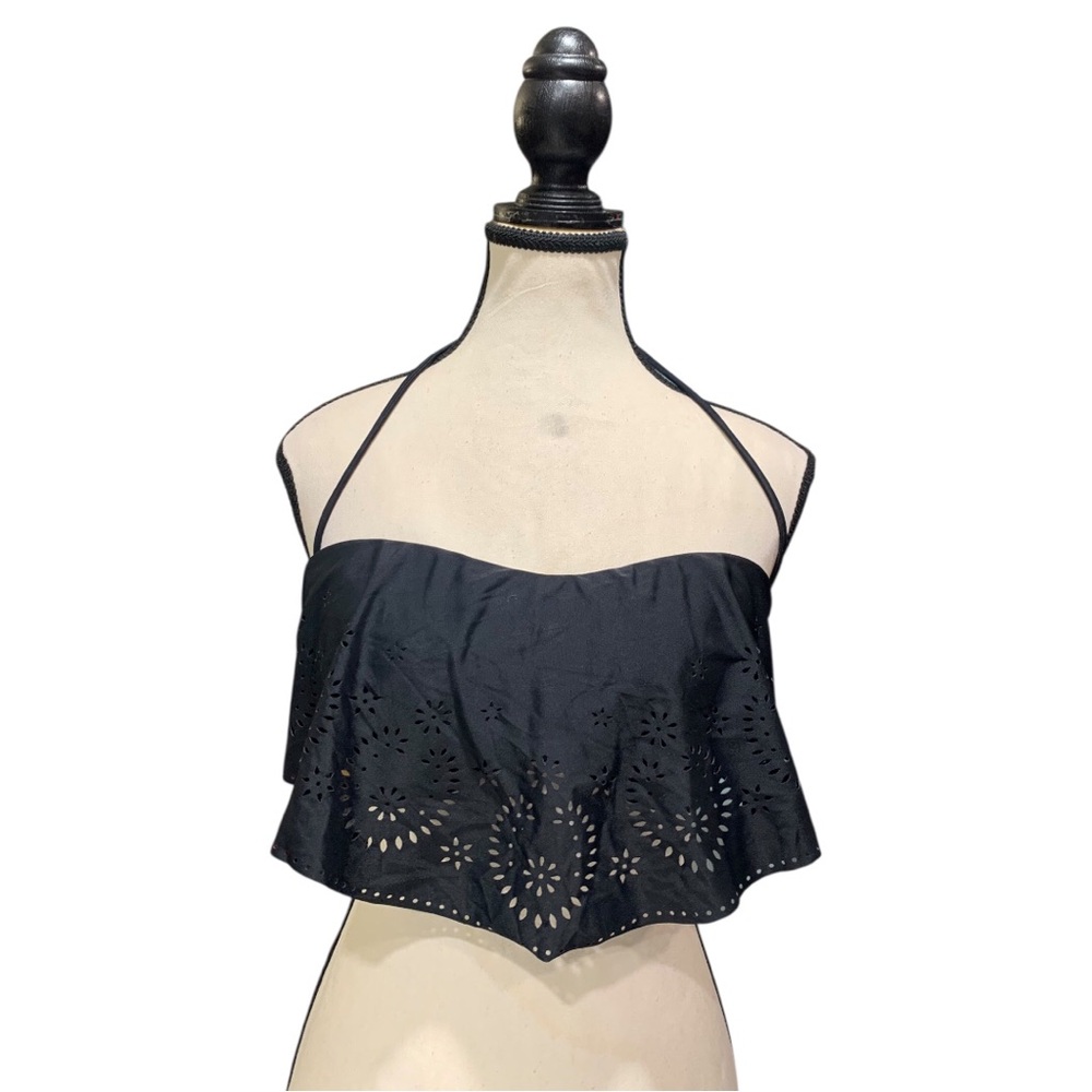Xhilaration Black Ruffle Bandeau Bikini Top - Picture 11 of 16